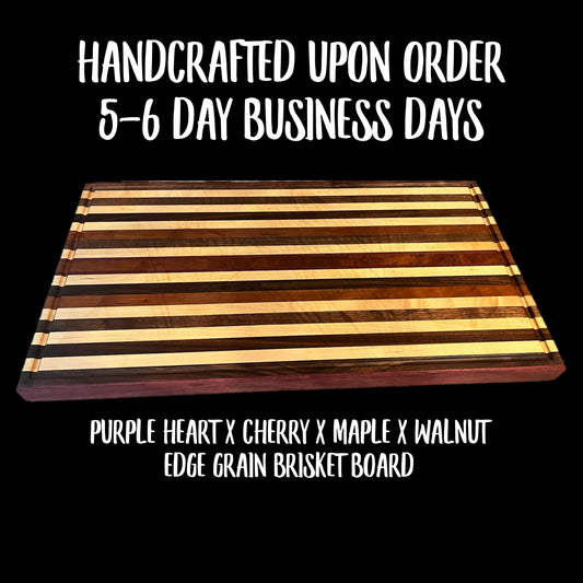 Oak & Barrel Handcrafted Purple Heart brisket board